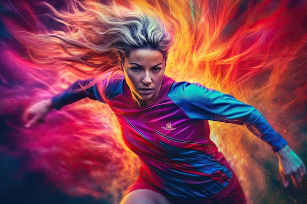 Capturez l'excitation et l'énergie d'un football féminin généré par l'IA