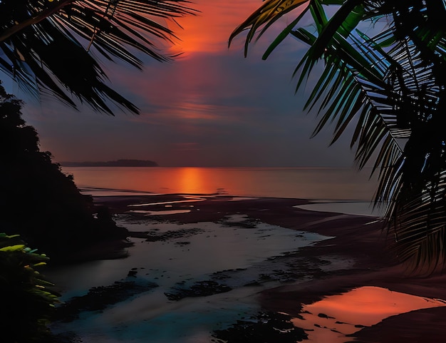 Capturez une vue aérienne époustouflante des eaux bleues cristallines de la plage de Cox's Bazar avec le vert luxuriant