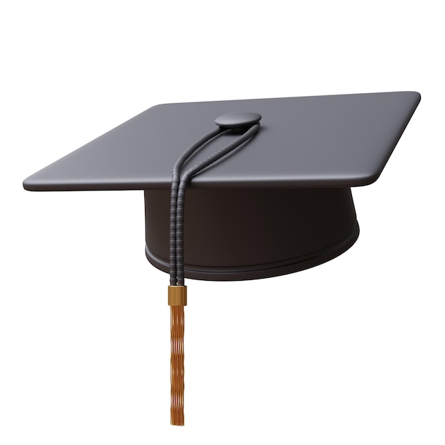 Capuchon de graduation isolé sur blanc transparent Diplômé d'une école ou d'un collège