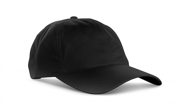 Capuchon en toile noire isolé sur fond blanc