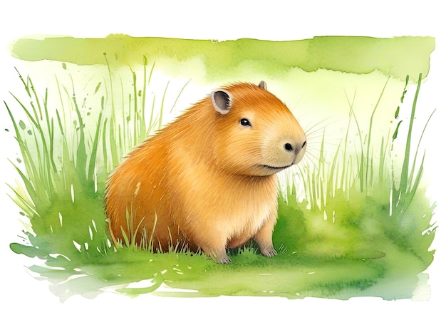 Capybara est un animal drôle, une illustration de mammifère mignon.