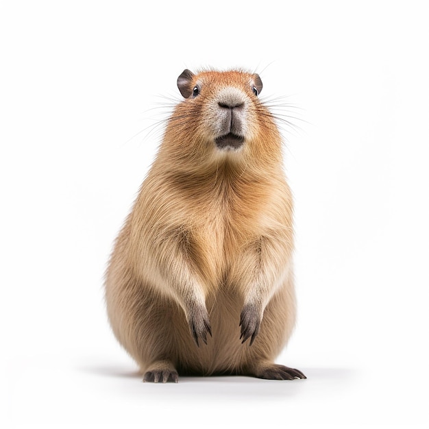 Un capybara sur un fond blanc