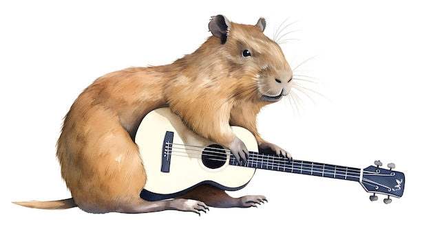 capybara joue de la guitare