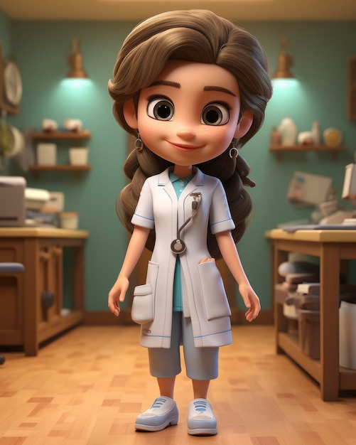 Photo caractère 3d de l'infirmière