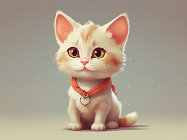 Caractère de dessin animé de petit chat mignon vectoriel gratuit