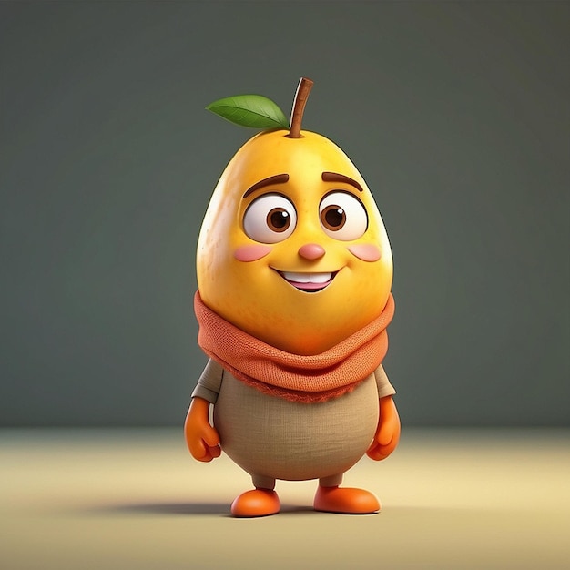 Photo caractère de fruit de mangue 3d