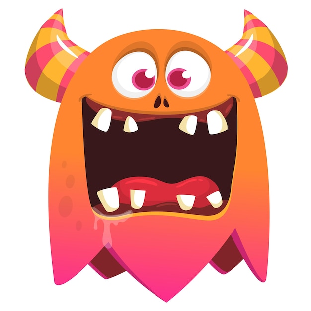 Caractère de monstre de dessin animé drôle Illustration d'une créature extraterrestre heureuse Design d'Halloween
