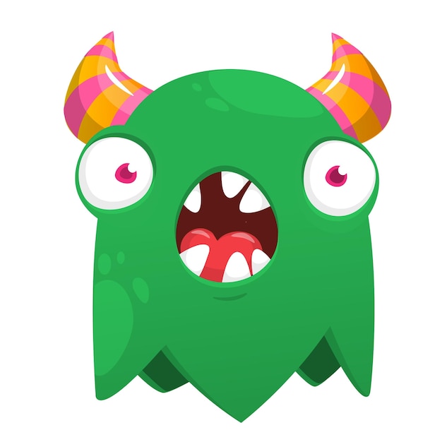 Caractère de monstre de dessin animé drôle Illustration d'une créature extraterrestre heureuse Design d'Halloween