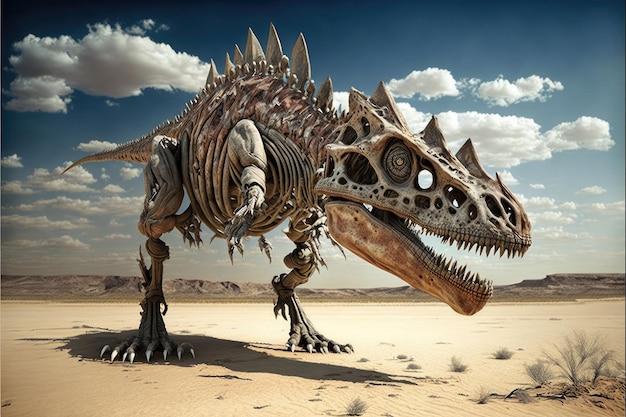 Caractère spéculatif et unique des dinosaures Concept préhistorique du paysage