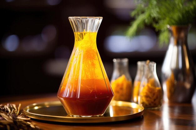 Carafe remplie de jus de carotte