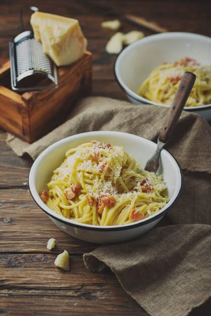 Carbonara spaghetti italienne traditionnelle