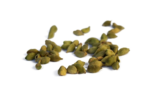 Cardamome épices isolé sur fond blanc