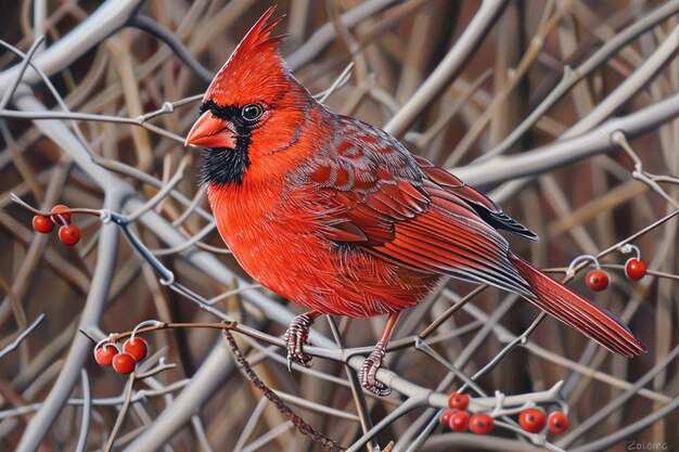 Photo le cardinal dans la nature un aperçu de la beauté