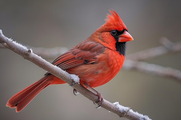 Photo le cardinal du nord vibrant présente des marques distinctives ai générative