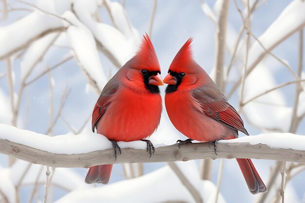 Photo cardinaux de la faune hivernale dans la neige