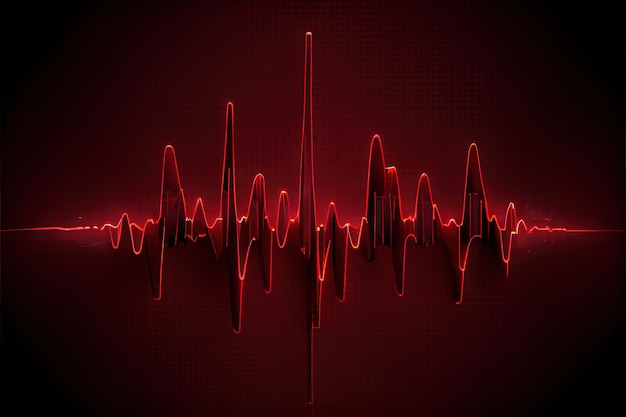 cardiogramme coeur rouge 3d IA générative