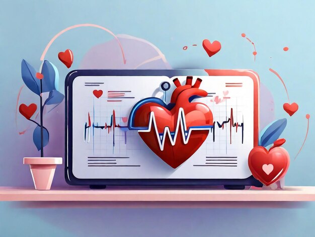 Cardiologie clinique département de l'hôpital cœur sain prévention cardiovasculaire industrie de la santé idée élément de conception électrocardiogramme EKG vecteur concept isolé métaphore illustration