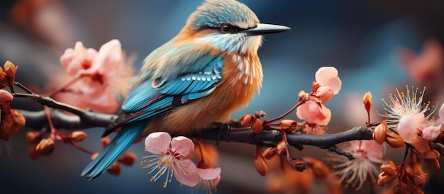 Photo carduelis carduelis oiseau unique en fleur