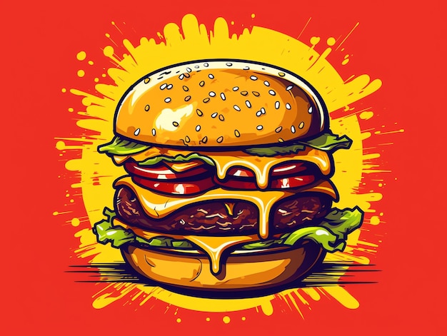 Une caricature d'un cheeseburger