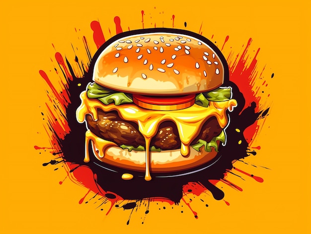 Une caricature d'un cheeseburger