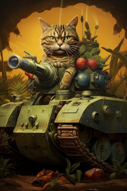 La caricature du char de l'armée du lynx d'ananas