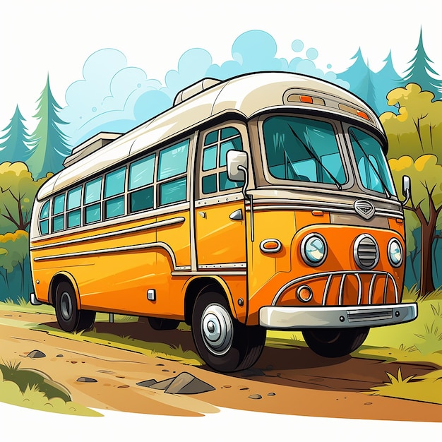 caricature de logo de bus