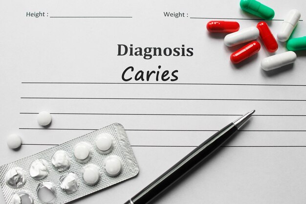 Caries sur la liste de diagnostic