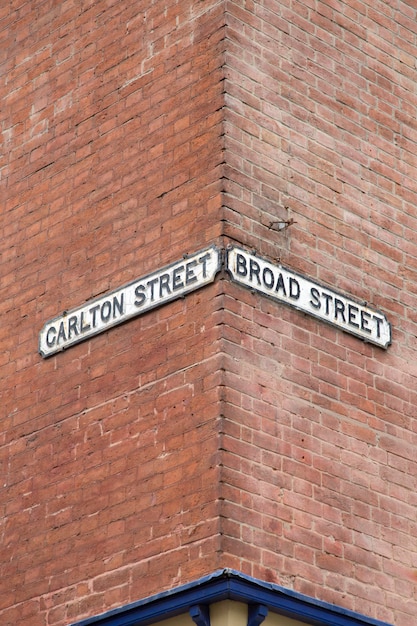 Carlton et Broad Street Signs, Nottingham, Angleterre, RU