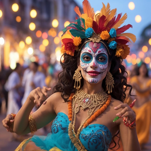 Photo carnaval de célébration du festival hispanique à rio de janeiro image de portrait de belle fille