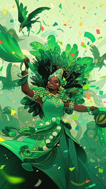 Carnaval du Brésil en vert