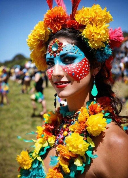 Photo carnaval murgas de l'uruguay maquillajes artsticos arlequines tambores bombo redoblante platill