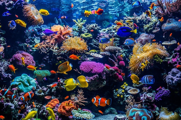 Carnaval sous-marin Journée mondiale de l'océan Joie avec la vie océanique colorée