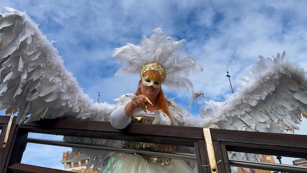 Le carnaval de Venise Les gens dans le carnaval vénitien Masques et costumes dans les rues de Venise Italie Europe