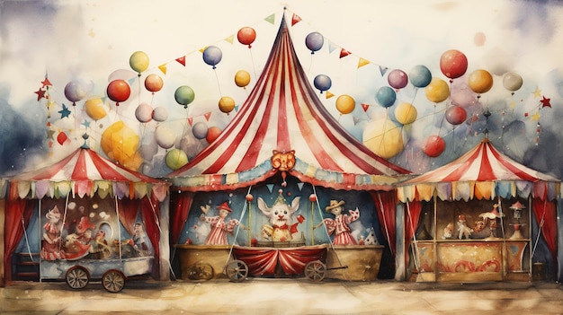 Carnaval Vintage Aquarelle