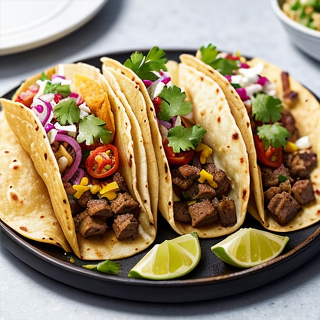 Des carnitas mexicaines et des tacos au poulet