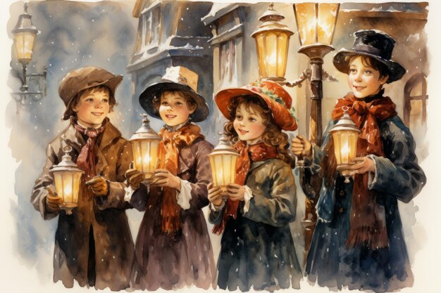 Carolers par Lamplight Generative AI