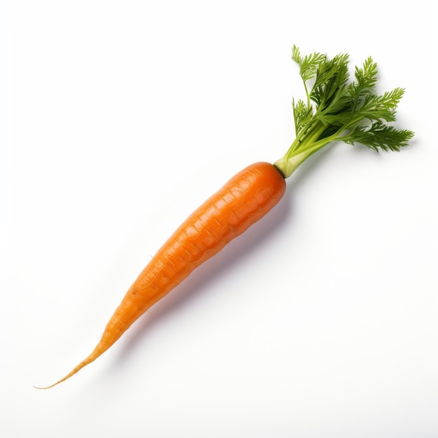 Des carottes fraîches sur un fond blanc IA générative