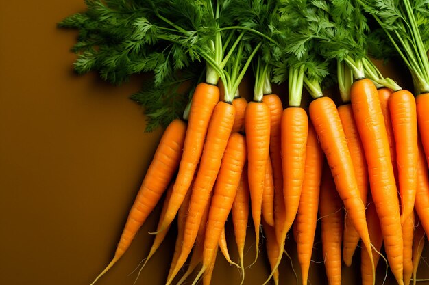 Des carottes fraîches et mûres en arrière-plan