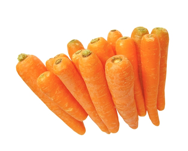 Carottes isolées sur blanc