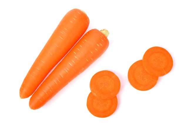 Carottes isolés sur fond blanc