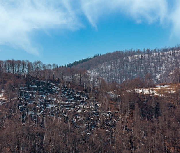 Photo les carpathiens au début du printemps