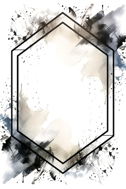 un carré blanc avec un motif noir et blanc dessus
