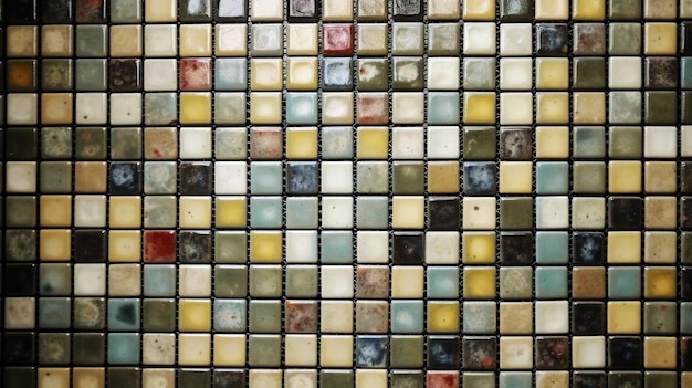 Un carreau de mosaïque coloré avec différentes couleurs et textures