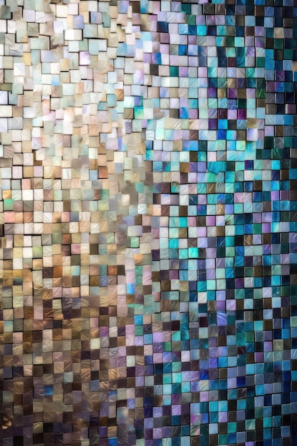 Un carreau de mosaïque colorée avec un fond bleu