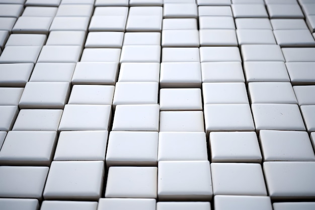 Des carreaux de céramique blancs avec de nombreux petits carrés