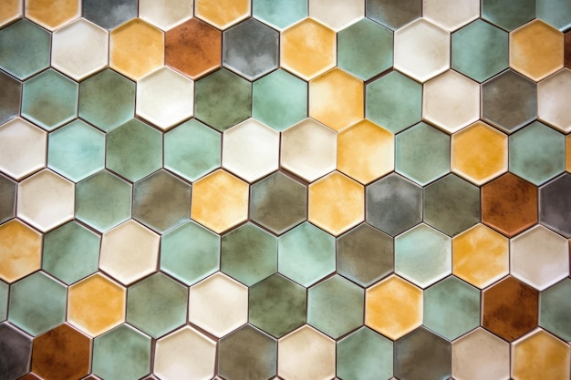 Des carreaux de céramique hexagonales sur un mur