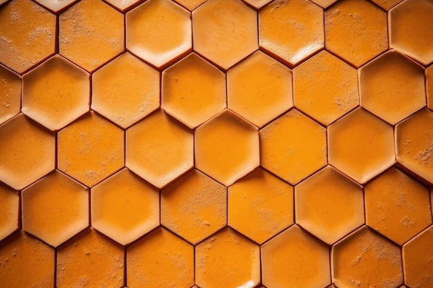 Des carreaux hexagonaux en terre cuite en gros plan