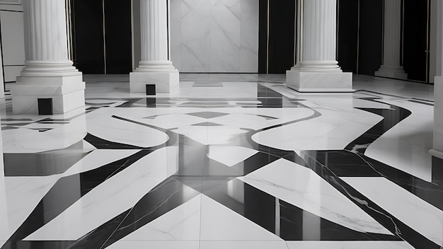 Carreaux de marbre et revêtement de sol de qualité supérieure avec motif noir et blanc exclusif avec réglementation 8k
