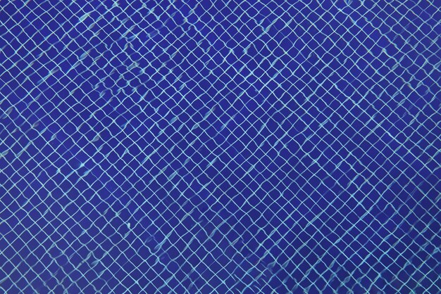 Carreaux de mosaïque bleu au fond de la piscine transparente