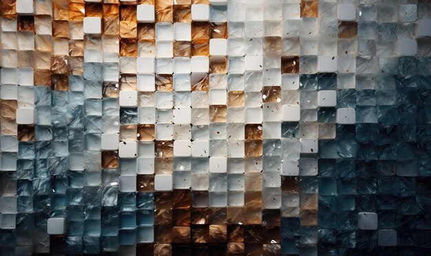 Carreaux de mosaïque carrés colorés pour fond de texture Soft focus sélectif